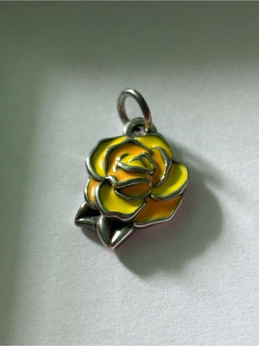 James Avery Yellow Rose Enamel Charm